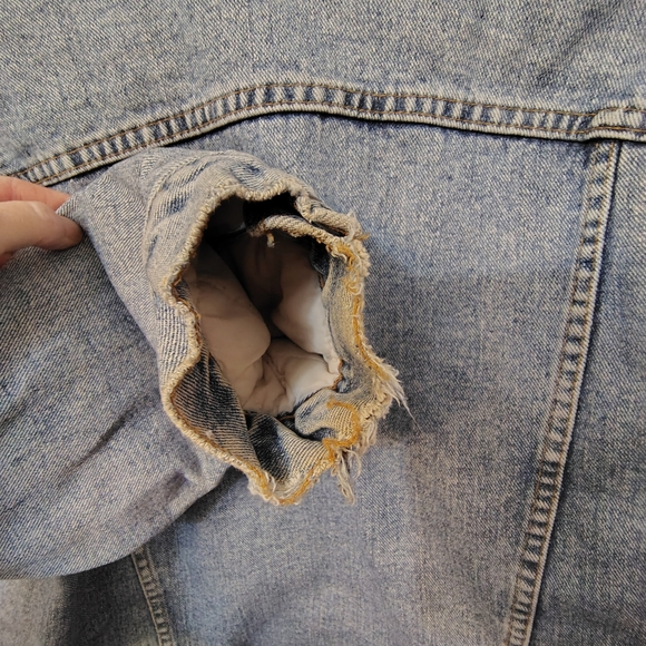 Vintage Levi’s Sherpa Lined Denim Trucker Jacket Mens Medium 80s 90s Made in USA - Picture 7 of 8